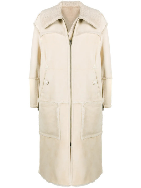  Closed Leather Shearling Coat - Neutrals 