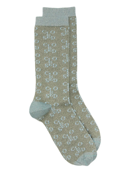  Closed Logo Pattern Socks - Green 