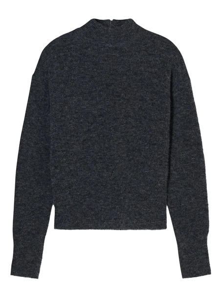  Closed Mock-neck Long-sleeve Sweater - Grey 