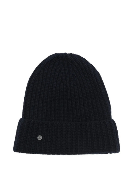  Closed Ribbed Beanie Hat - Blue 
