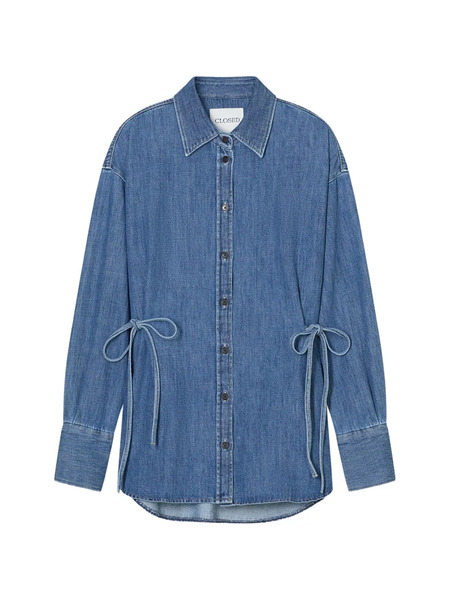  Closed Strap Waisted Blouse - Blue 