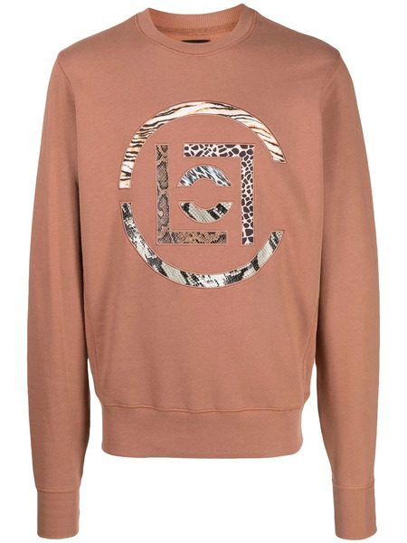  Clot Animal-print Logo-patch Sweatshirt - Brown 