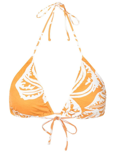  Clube Bossa Leaf-print Halterneck Bikini-top - Yellow 