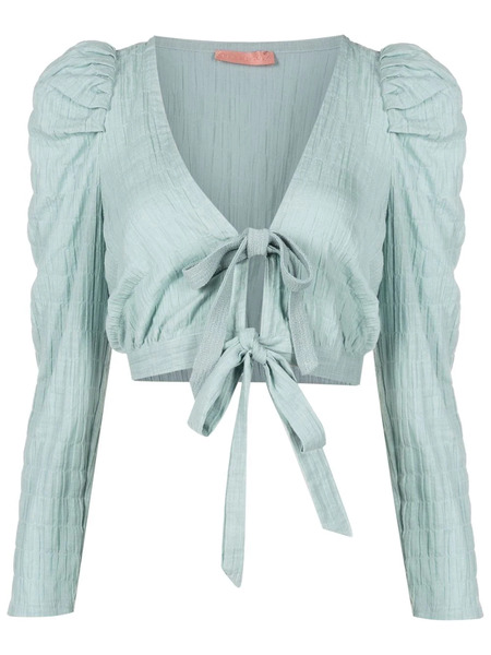  Clube Bossa Mandoline Cropped Blouse - Blue 