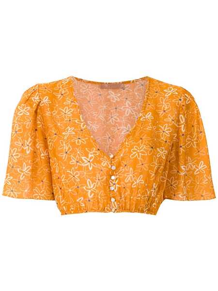  Clube Bossa Runa Printed Crop Blouse - Orange 