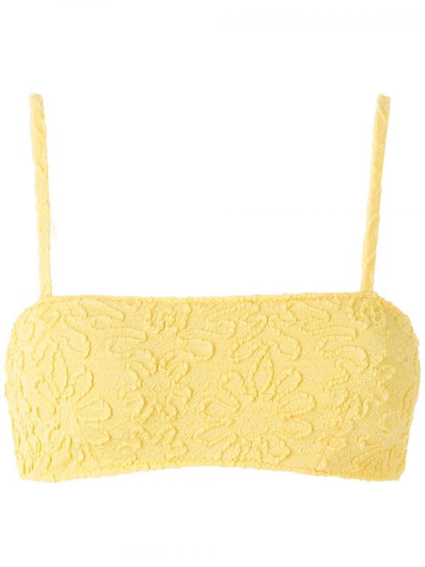  Clube Bossa Zarbo Jacquard Bikini Top - Yellow 