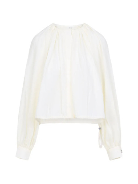  Co Drawstring Gathered Blouse - White 