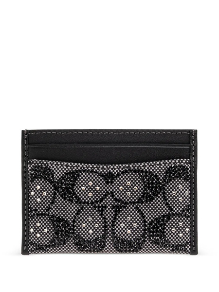  Coach Beaded-detail Card Holder - Black 