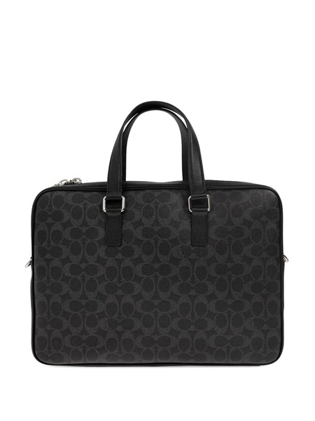  Coach Caden Zip Patterned Briefcase - Black 