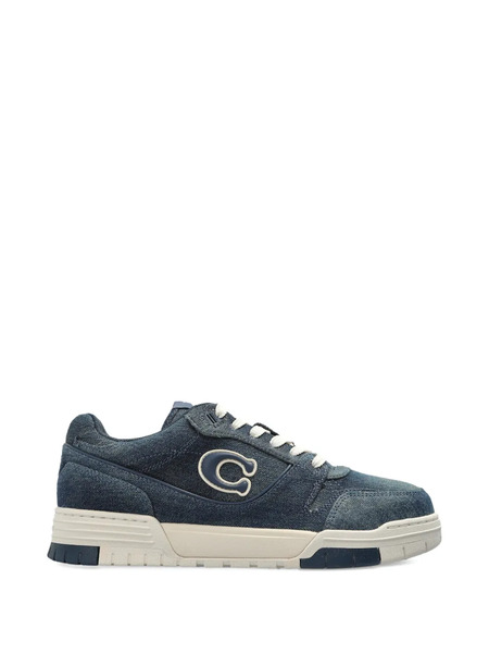 Coach Denim-effect Logo-patch Sneakers - Blue 