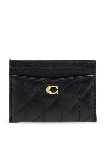  Coach Essential Leather Card Holder - Black 