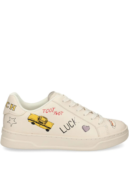  Coach Leather Lace-up Sneakers - Neutrals 