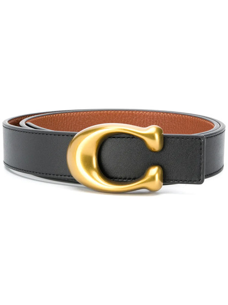  Coach Logo Buckle Belt - Black 