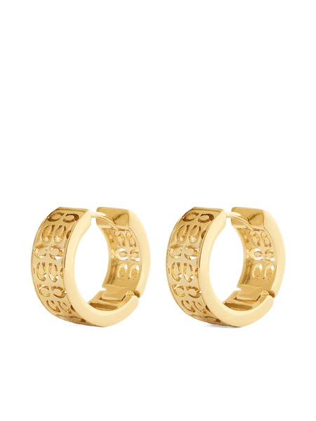  Coach Logo Hoop Earrings - Gold 