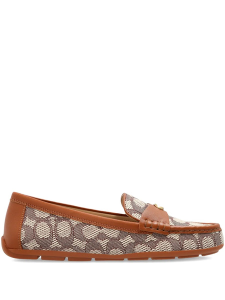  Coach Logo-jacquard Loafers - Brown 