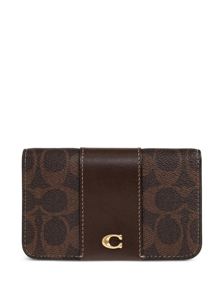  Coach Logo-pattern Snap-button Wallet - Brown 