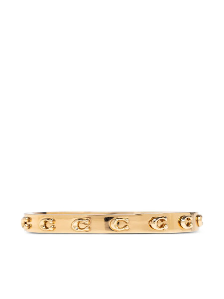  Coach Logo-plaque Bangle Bracelet - Gold 