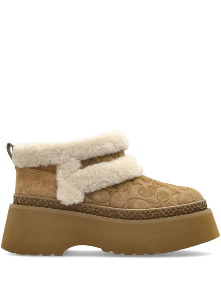  Coach 65mm Christina Platform Boots - Neutrals 