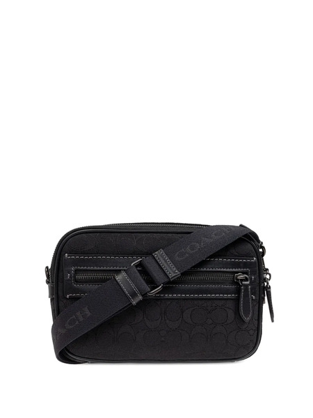  Coach Monogram Messenger Bag - Black 