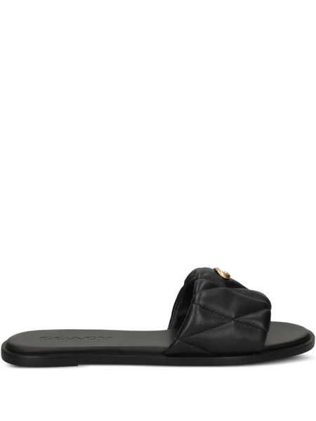  Coach Quilted Sandals - Black 