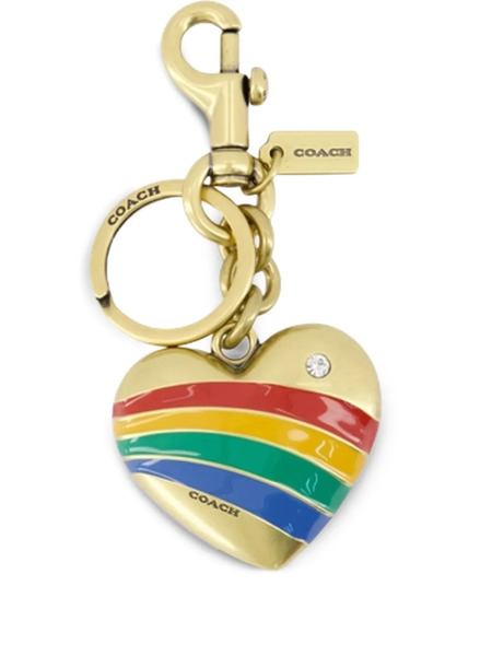  Coach Rainbow Heart Keyring - Gold 