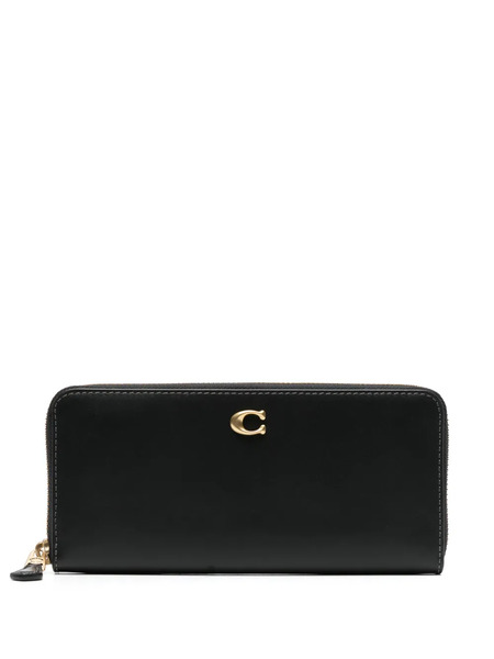  Coach Slim Accordion Leather Wallet - Black 