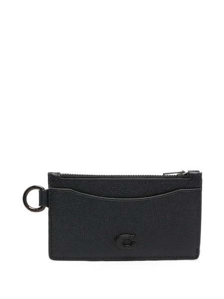  Coach Tonal Logo-plaque Leather Wallet - Black 