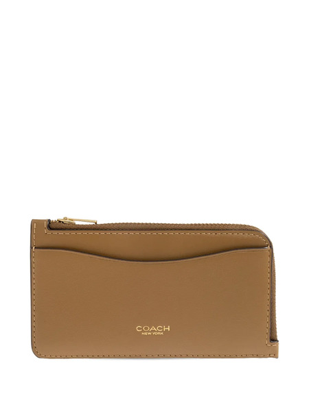  Coach Zipped Leather Cardholder - Neutrals 
