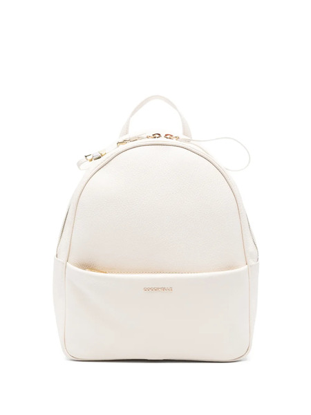  Coccinelle Nory Zip Leather Backpack - Neutrals 