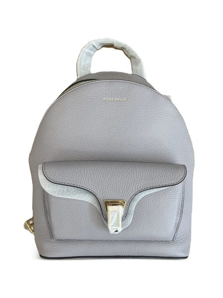  Coccinelle Small Beat Generation Leather Flap-pocket Backpack - Grey 