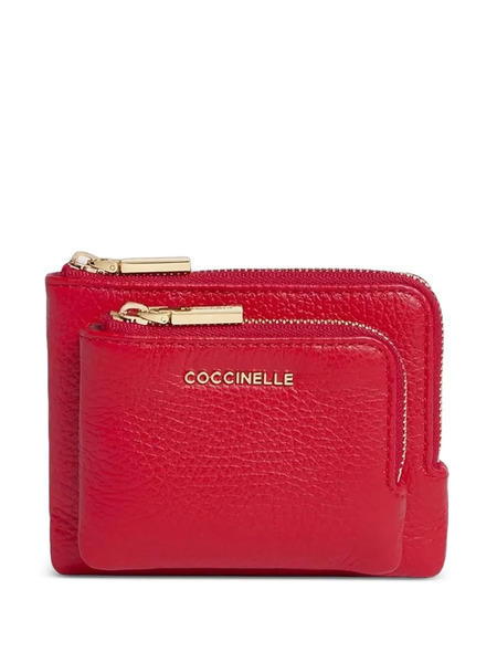  Coccinelle Zip-up Leather Purse - Red 