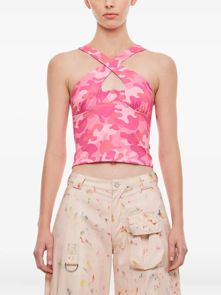  Collina Strada Cross-strap Cutout Top - Pink 