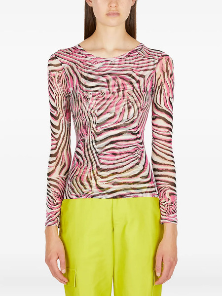  Collina Strada Zebra-print Top - Pink 