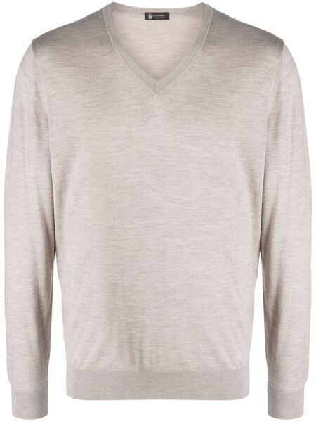  Colombo Fine-knit V-neck Jumper - Neutrals 