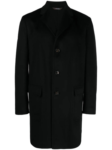  Colombo Notched-collar Single-breasted Coat - Black 