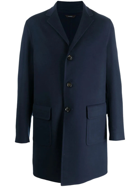 Colombo Notched-collar Single-breasted Coat - Blue 