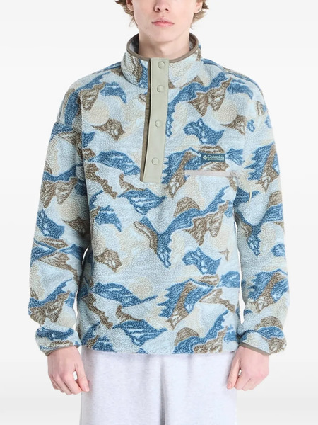  Columbia Patterned Sherpa Sweatshirt - Blue 