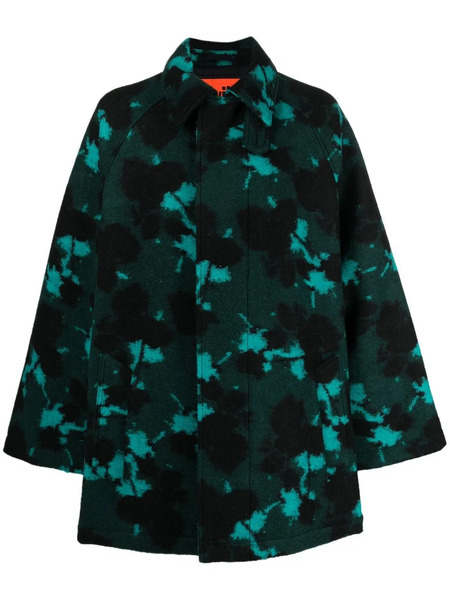  Colville Graphic-print Concealed-front Coat - Green 