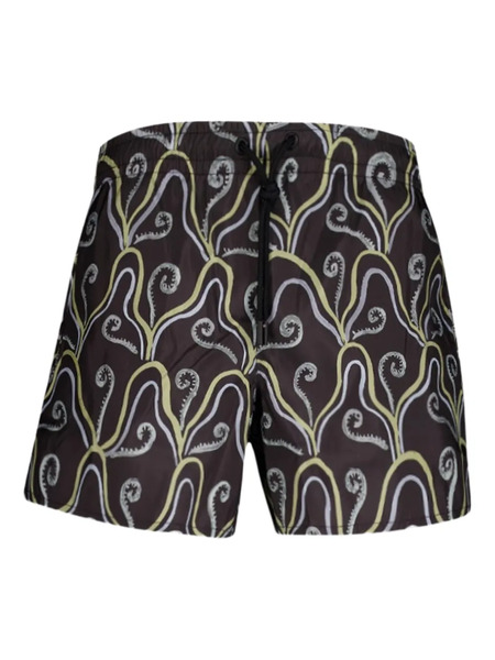  Commas Abstract-pattern Swim Shorts - Black 