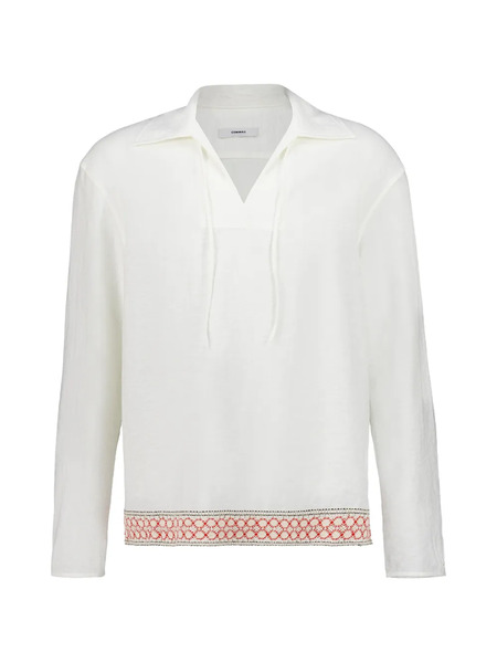  Commas Crochet-trim Tie Shirt - White 