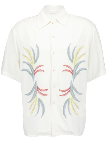  Commas Embroidered Camp-collar Shirt - Neutrals 