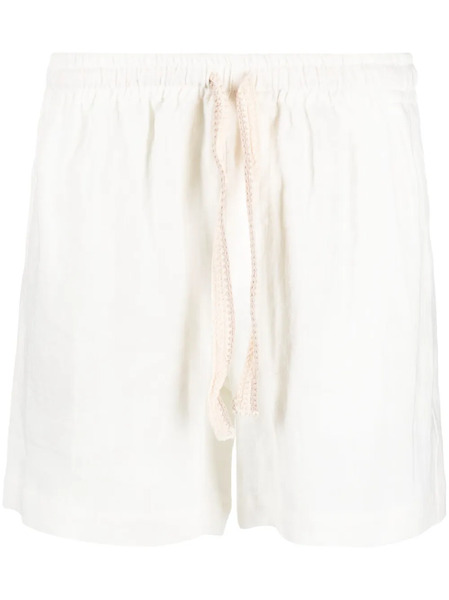  Commas Linen Lounge Shorts - White 