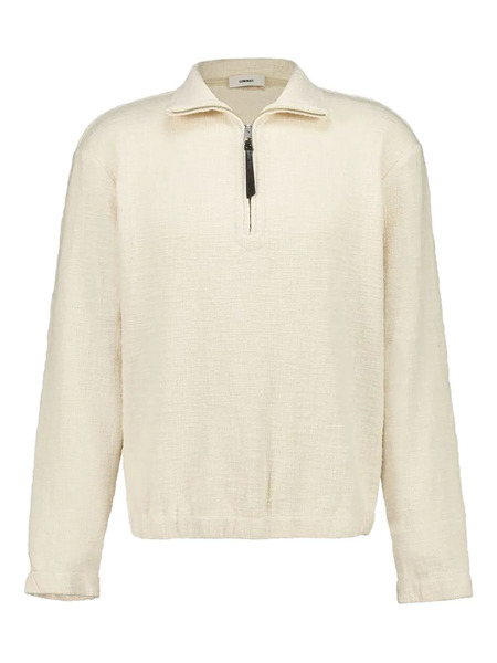  Commas Textured Zip-neck Pullover - Neutrals 