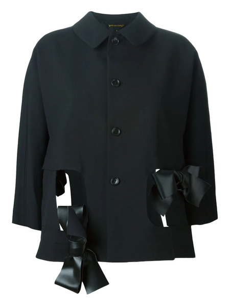  Comme Des Garçons Bow-detail Button-fastening Jacket - Black 
