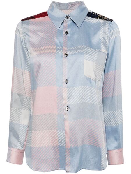  Comme Des Garçons Check-pattern Detailing Shirt - Blue 