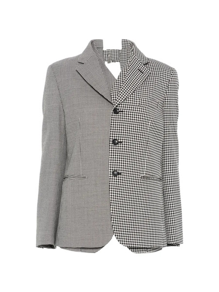  Comme Des Garçons Checked Blazer - White 