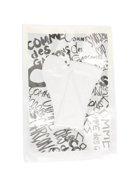  Comme Des Garçons Checkered Ribbed Tights - White 