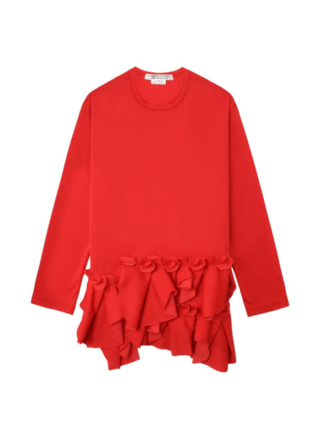  Comme Des Garçons Comme Des Garçons Ruffled-hem Top - Red 