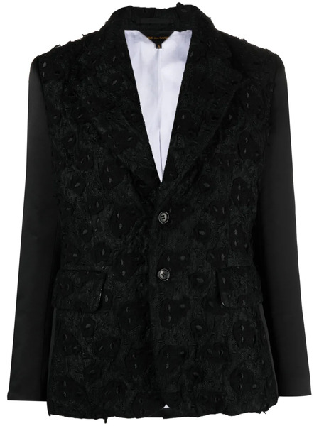  Comme Des Garçons Embroidered Single-breasted Blazer - Black 