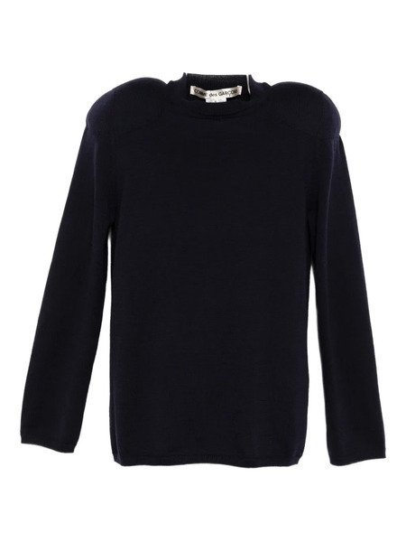  Comme Des Garçons Exaggerated-shoulder Wool Jumper - Blue 